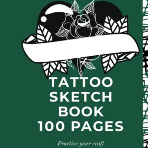 Tattoo Sketchbook 100 pages: Relax and color Presents Tattoo sketch fun