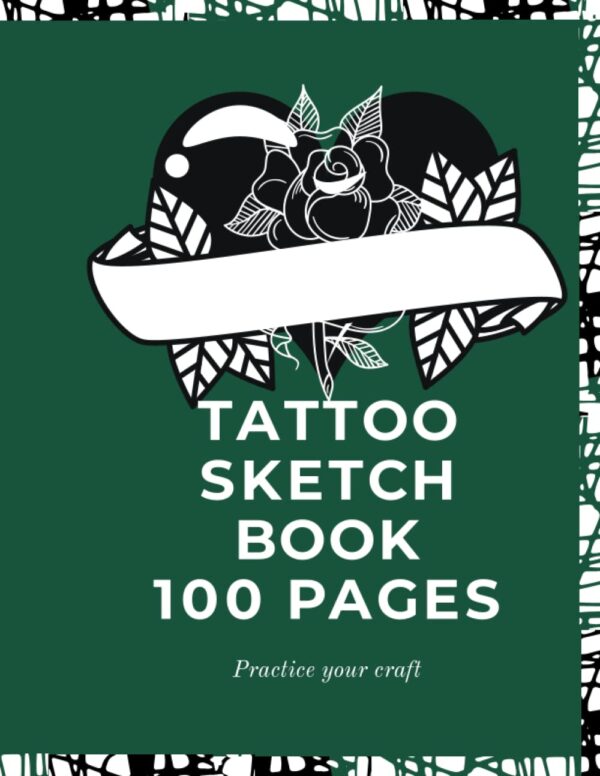 Tattoo Sketchbook 100 pages: Relax and color Presents Tattoo sketch fun